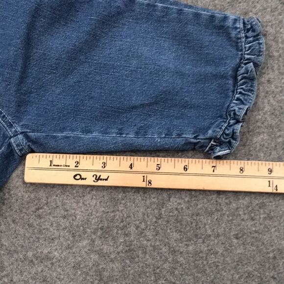 H&M Chiboogi Girls Sz 4 Ruffle Hem‎ Capri Jeans 100% Cotton Summer - Picture 6 of 6